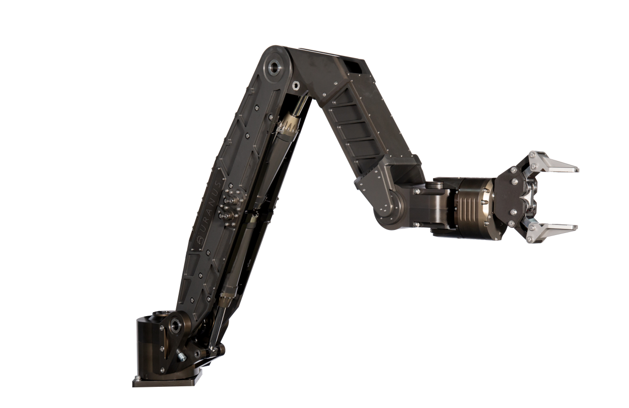 产品级6 1自由度液压机械臂,采用全自主设计伺候直线油缸作为动力单元